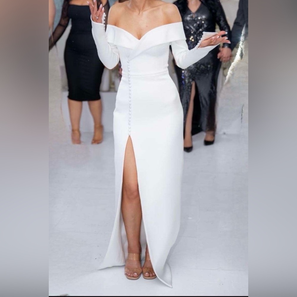 Bridal White Long Sleeve Dress